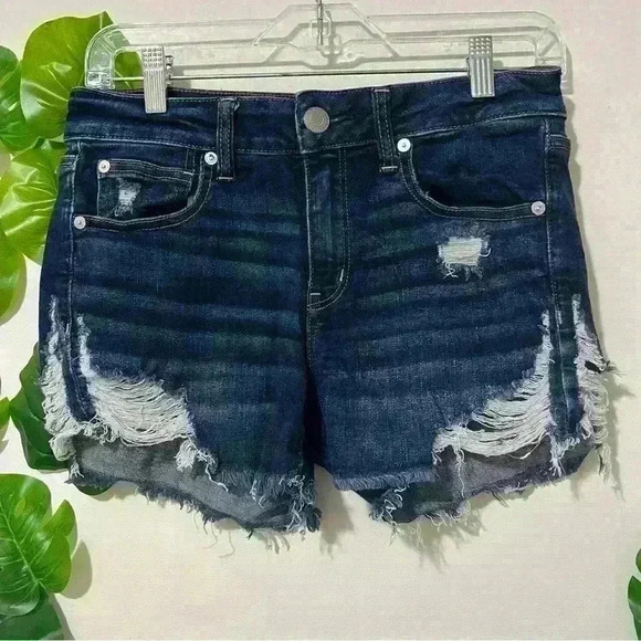 AE Next Level Ripped Denim Midi Short 8 - Picture 1 of 2